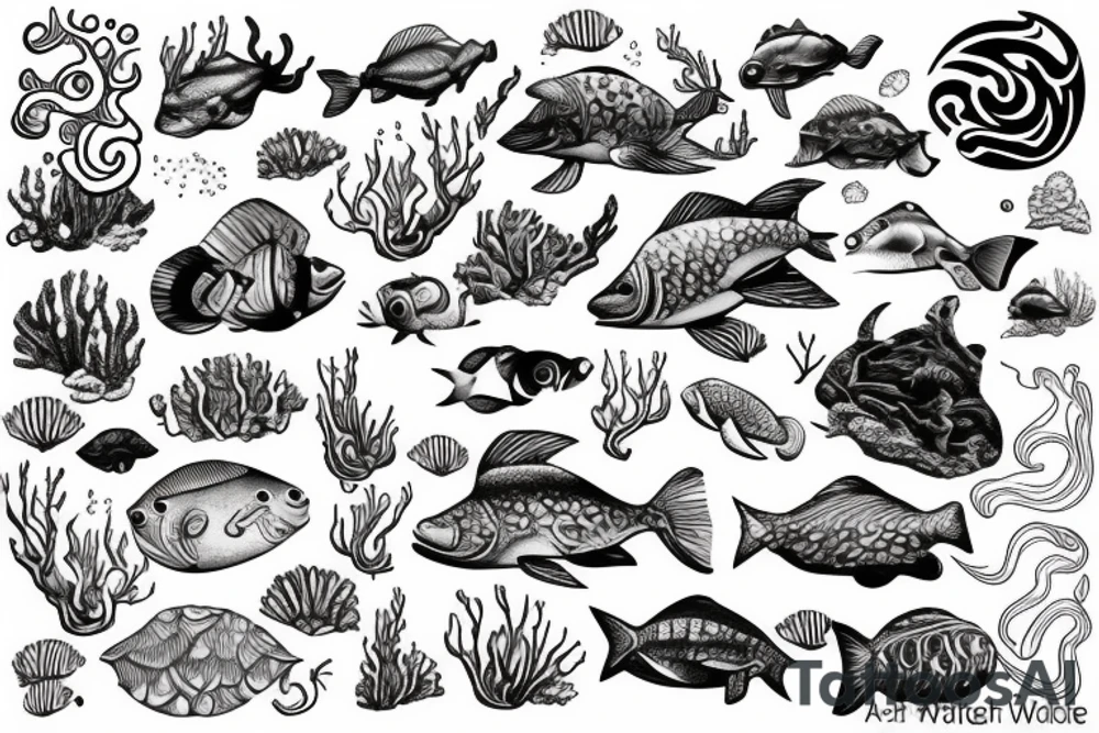 underwater ocean tattoo idea