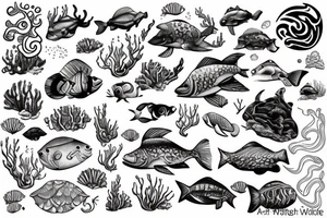 underwater ocean tattoo idea