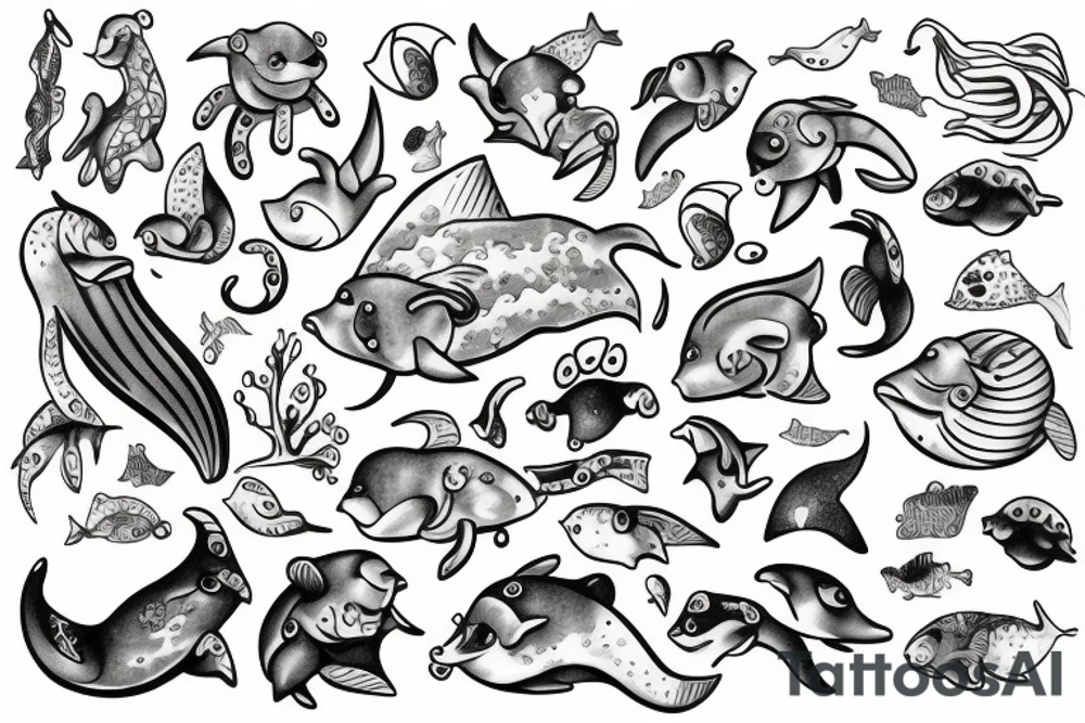 ocean mammal tattoo idea