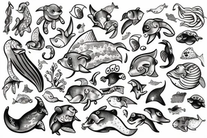 ocean mammal tattoo idea