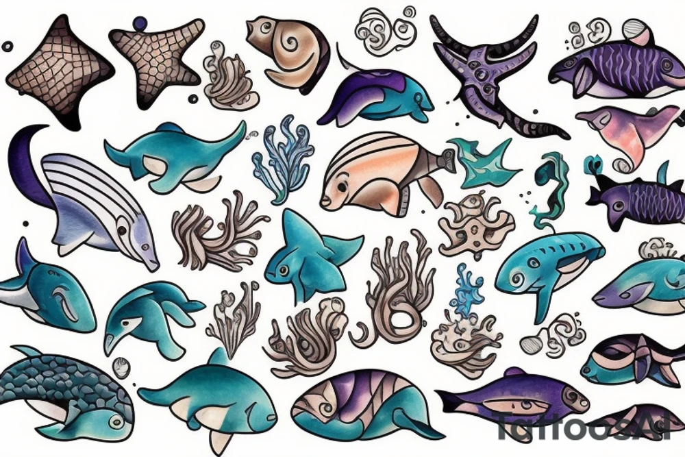 ocean mammal tattoo idea