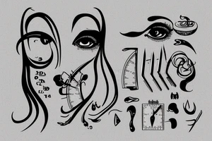 a old scale. on the left side a eye and on the right side a ear tattoo idea