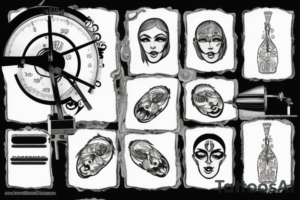 a old scale. on the left side a eye and on the right side a ear tattoo idea a old scale. on the left side a eye and on the right side a ear tattoo idea