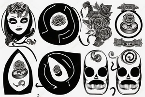 a old scale. on the left side a eye and on the right side a ear tattoo idea