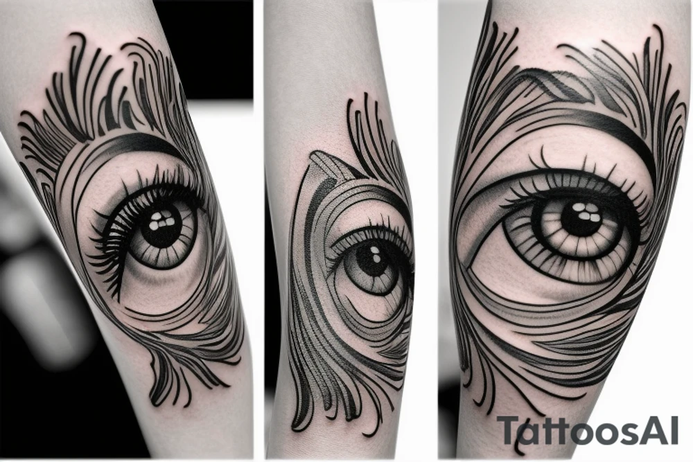 eye and ear tattoo idea