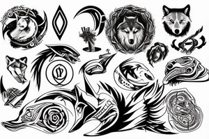 Omega symbol with a wolf inside tattoo idea
