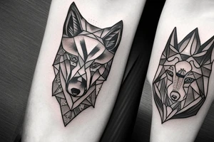 Omega symbol with a wolf inside tattoo idea