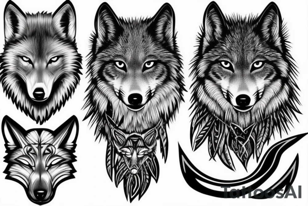 Omega symbol with a realistic wolf inside tattoo idea Omega symbol with a realistic wolf inside tattoo idea