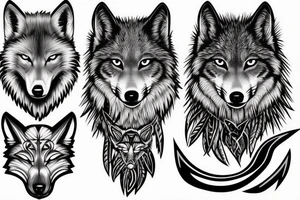 Omega symbol with a realistic wolf inside tattoo idea