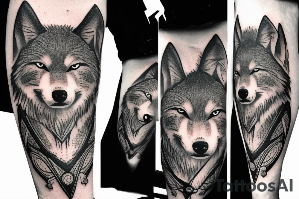 Omega symbol with a realistic wolf inside tattoo idea Omega symbol with a realistic wolf inside tattoo idea