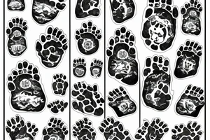 bear paw 
with mountains and sky tattoo idea