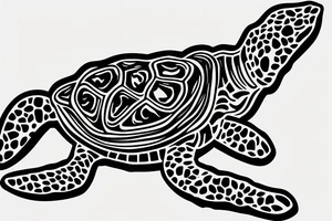 Baby turtle with marijuana as shell pattern tattoo idea