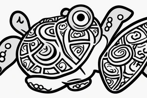 Baby turtle in marijuana shell tattoo idea