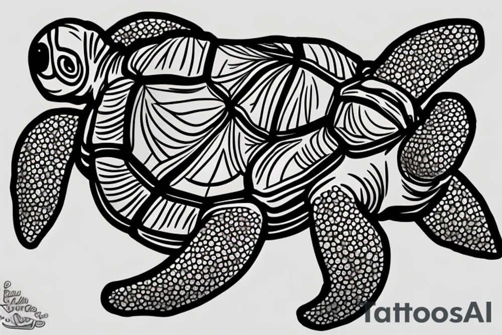 Baby turtle in marijuana shell tattoo idea