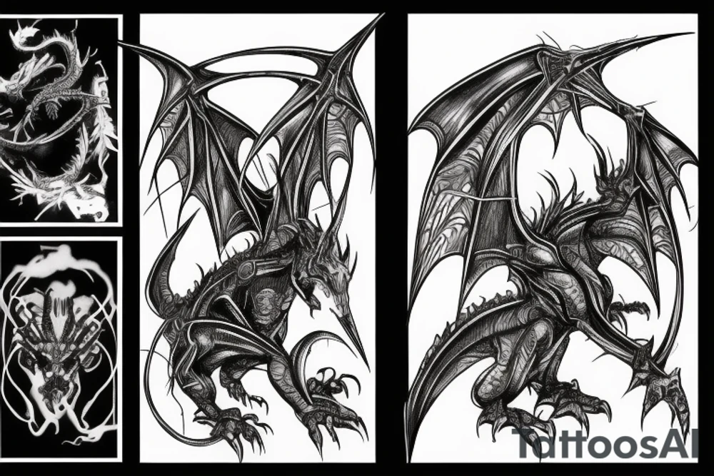 cyberpunk dragon tattoo idea