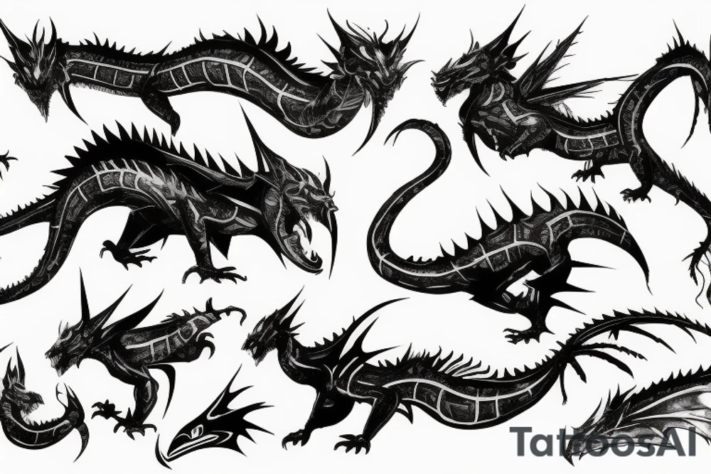 cyberpunk dragon tattoo idea