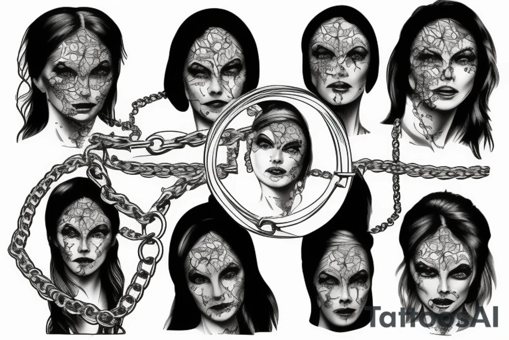 lady justice with sunshine and chains tattoo idea