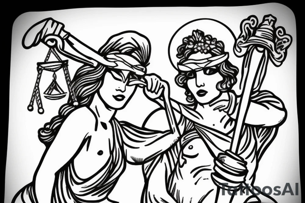 blindfolded lady justice with sunshine tattoo idea blindfolded lady justice with sunshine tattoo idea
