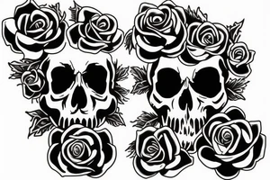 Skull turning into roses tattoo idea