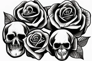 Skull turning into roses tattoo idea