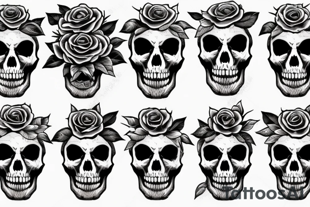 Skull turning into roses tattoo idea