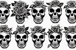 Skull turning into roses tattoo idea