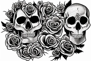 Skull transforming into roses tattoo idea