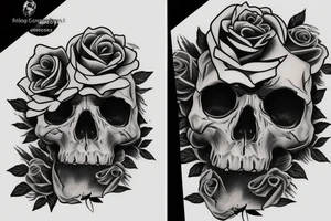 Skull transforming into roses tattoo idea