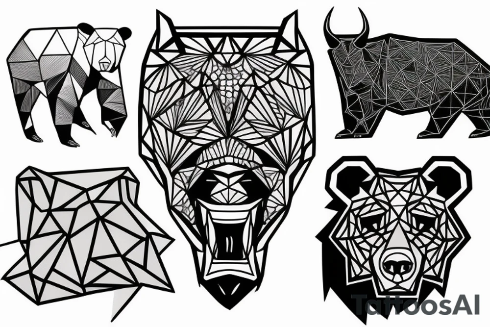 Bear vs Bull tattoo idea