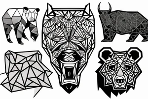 Bear vs Bull tattoo idea