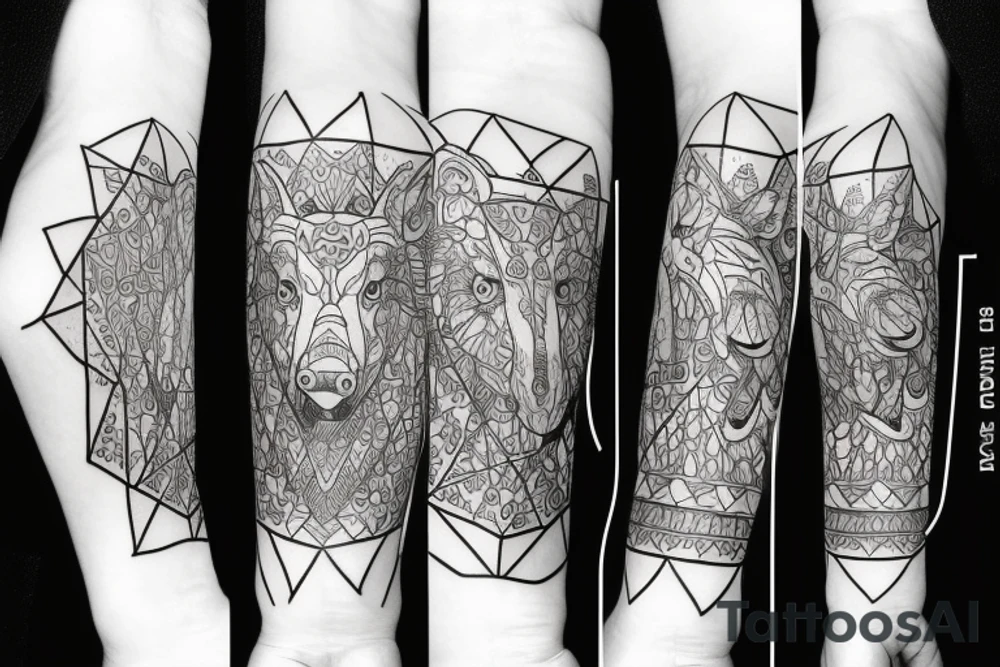 Bear vs Bull tattoo idea