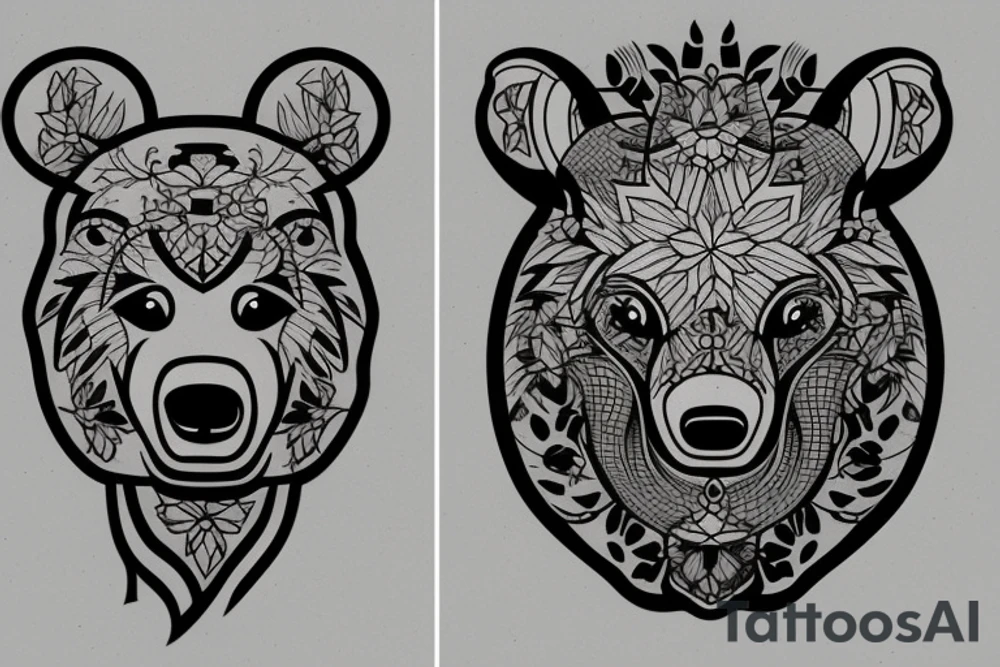 Bear vs Bull tattoo idea