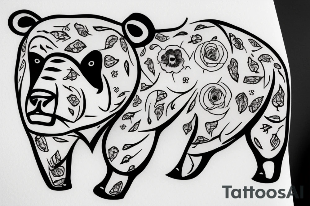 Bear vs Bull tattoo idea