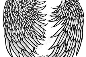 angel wing and skeleten wing tattoo idea