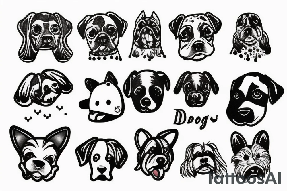 Dog multipoo tattoo idea