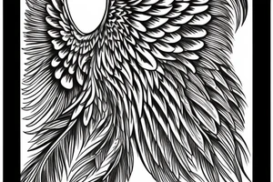 half angel wing and half skeleton wing with feather flying tattoo idea