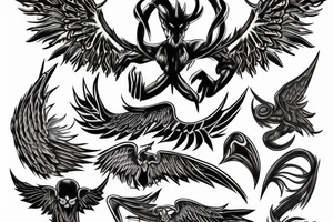demon with angel wings tattoo idea
