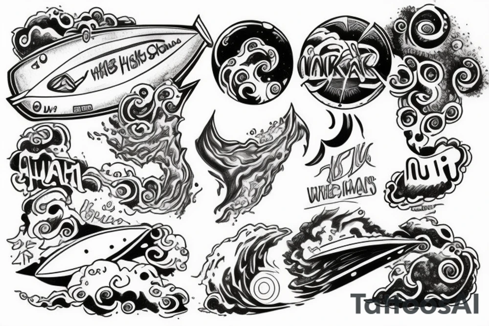 Hukkah surf the universe with me tattoo idea