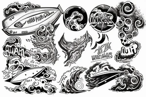 Hukkah surf the universe with me tattoo idea