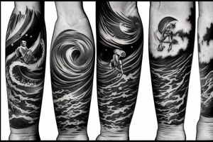 Hukkah surf the universe with me tattoo idea