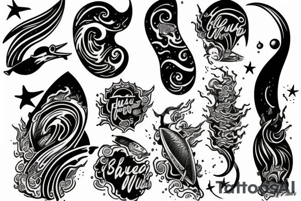 Hukkah surf the universe with me tattoo idea