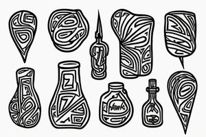 Abstract lightning in a bottle tattoo idea