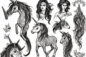 Standing unicorn tattoo idea