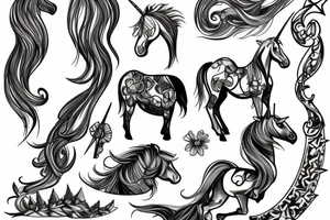 Standing unicorn tattoo idea