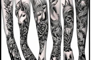 Unicorn standing upright tattoo idea