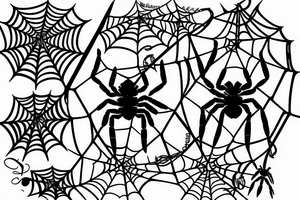 A spider web with a spider coming down from it tattoo idea