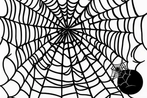 A spider web with a spider coming down from it tattoo idea