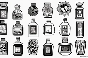 ship in a bottle tattoo idea