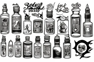ship in a bottle tattoo idea
