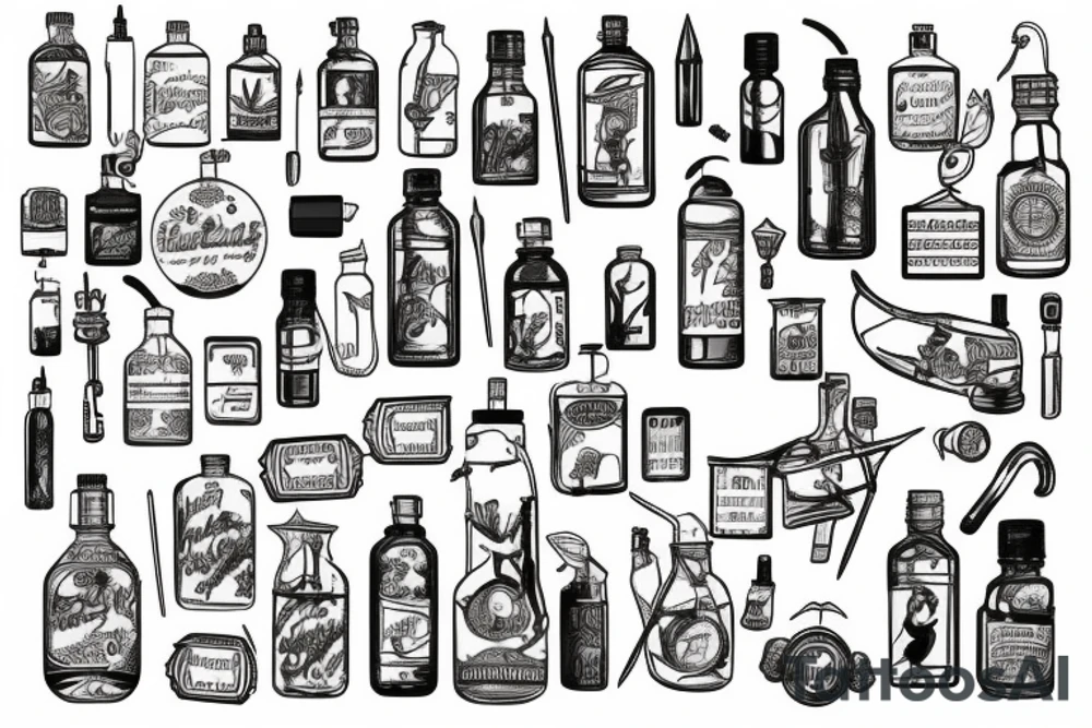 ship in a bottle tattoo idea